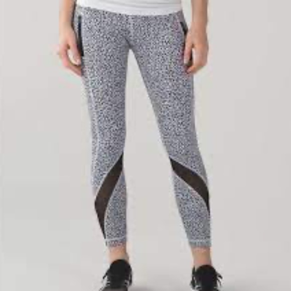 Lululemon Inspire Tight II Mesh Miss Mosaic white black 2 - Picture 12 of 13